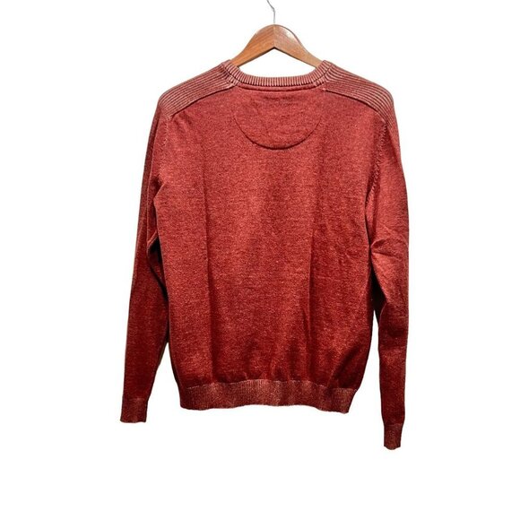 Manguun Mens Copper Brown Crew Neck Slim fit Pullover Sweater Size Medium - Picture 2 of 11